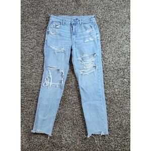 American Eagle Womens Blue Strigid Long Denim Jeans - Size 14